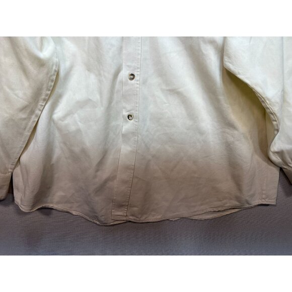 Vntage Whoa Apparel Men's Button Down Shirt Cowboy L Western Off-White Pocket - Picture 5 of 10